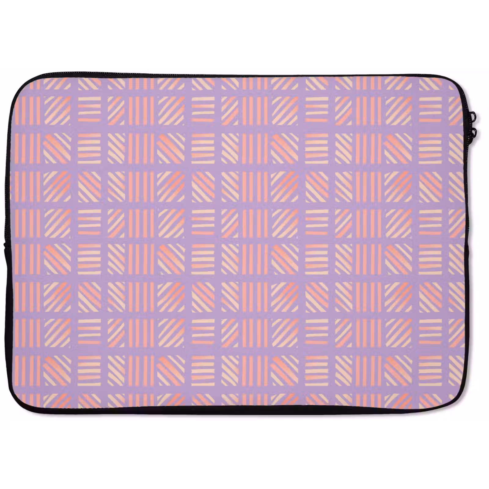Laptop hülle - Lila – Rosa – Geometrisch – Streifen – Blöcke – Muster — 1