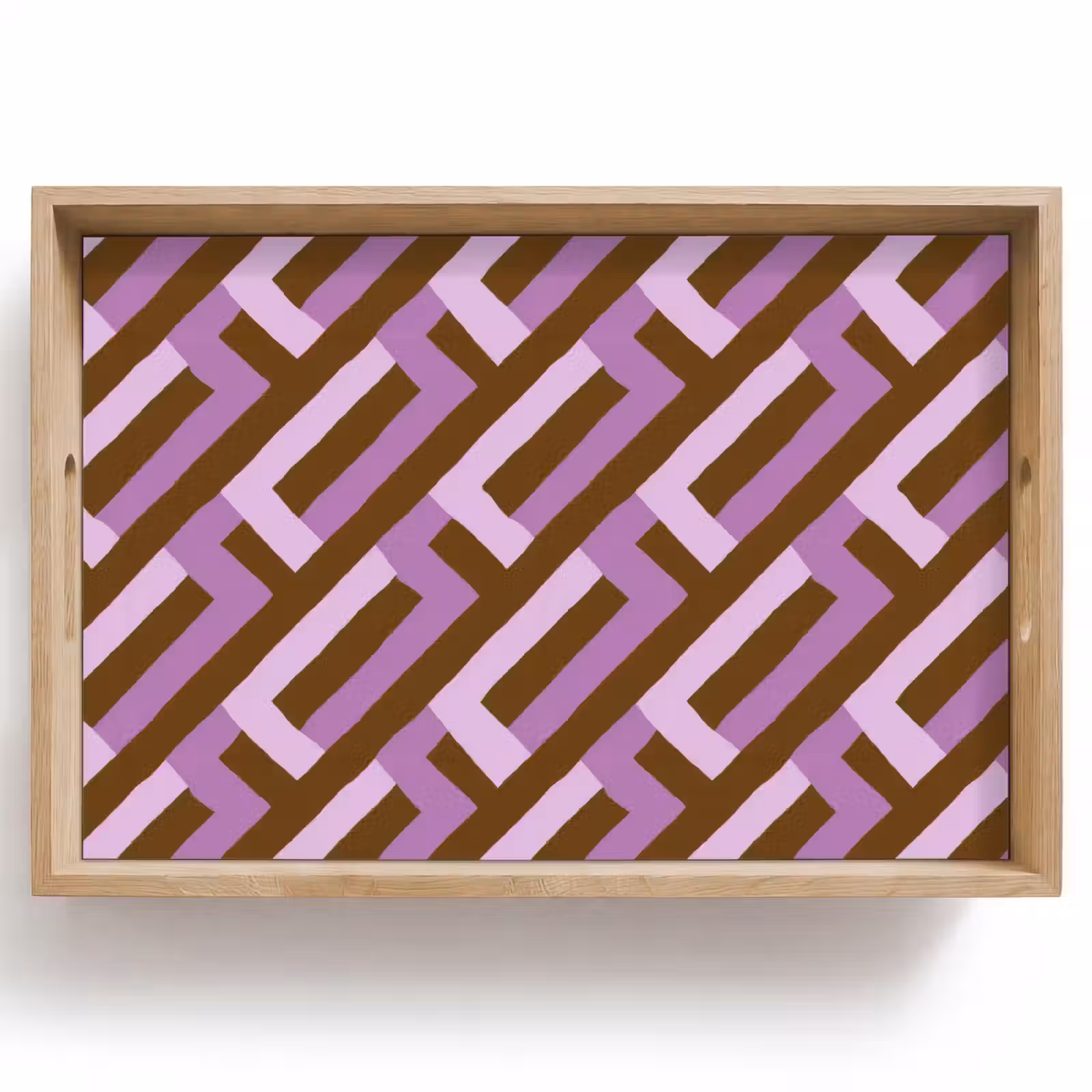 Tablett - Braun – Rosa – Geometrisch – Mäander – Muster — 1