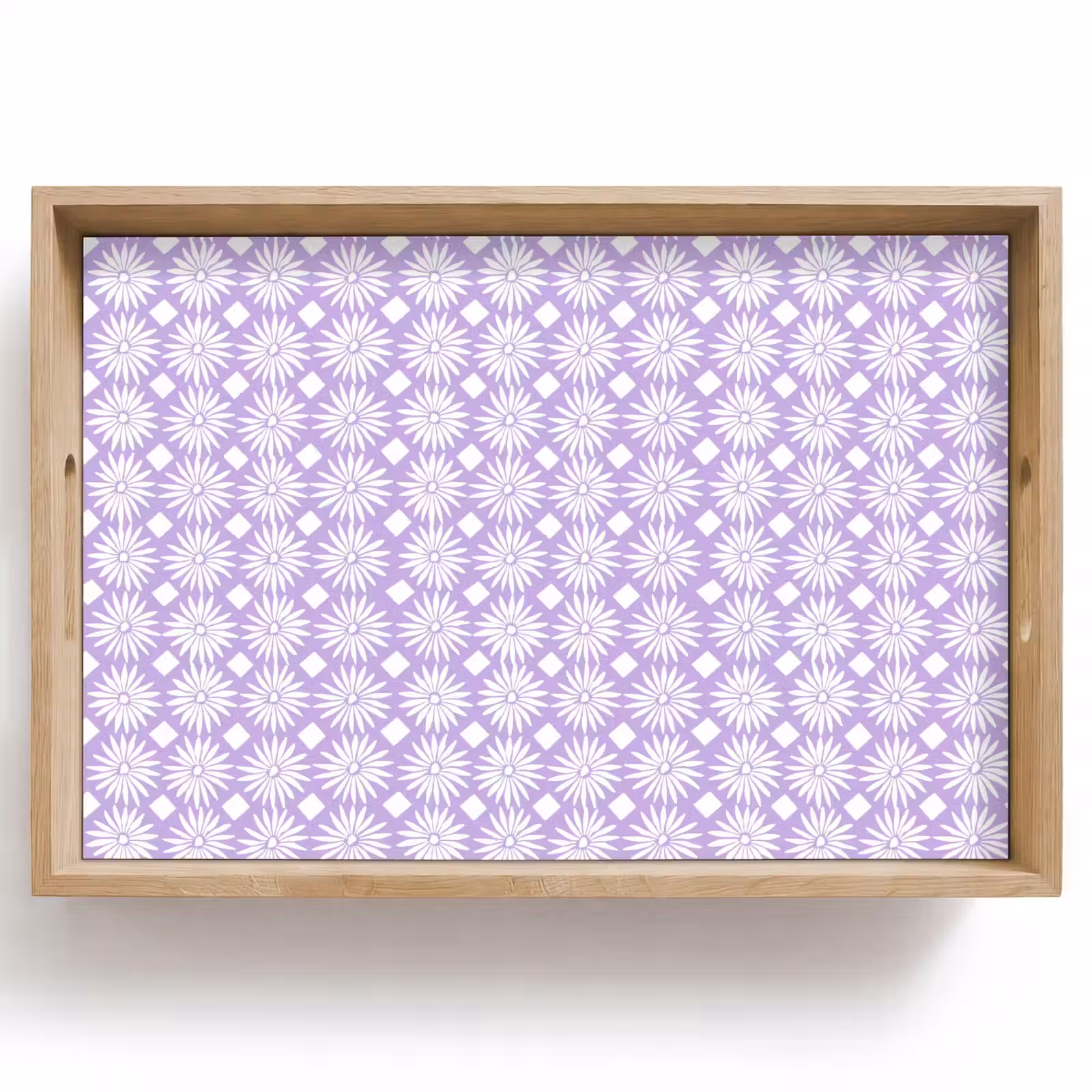 Tablett - Lila – Botanisch – Blumen – Gänseblümchen – Muster — 1