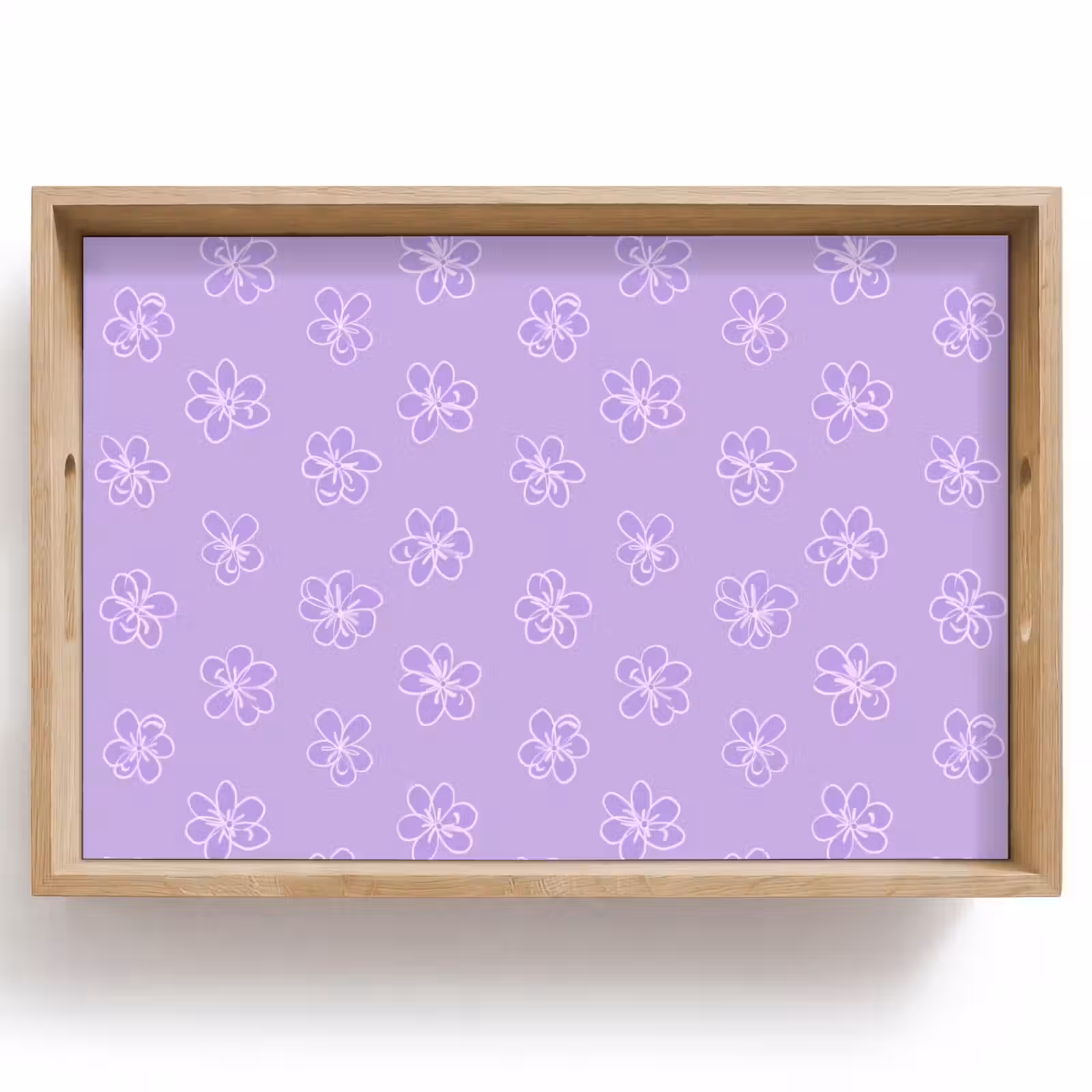 Tablett - Lila – Botanisch – Blumen – Handgezeichnet – Muster — 1