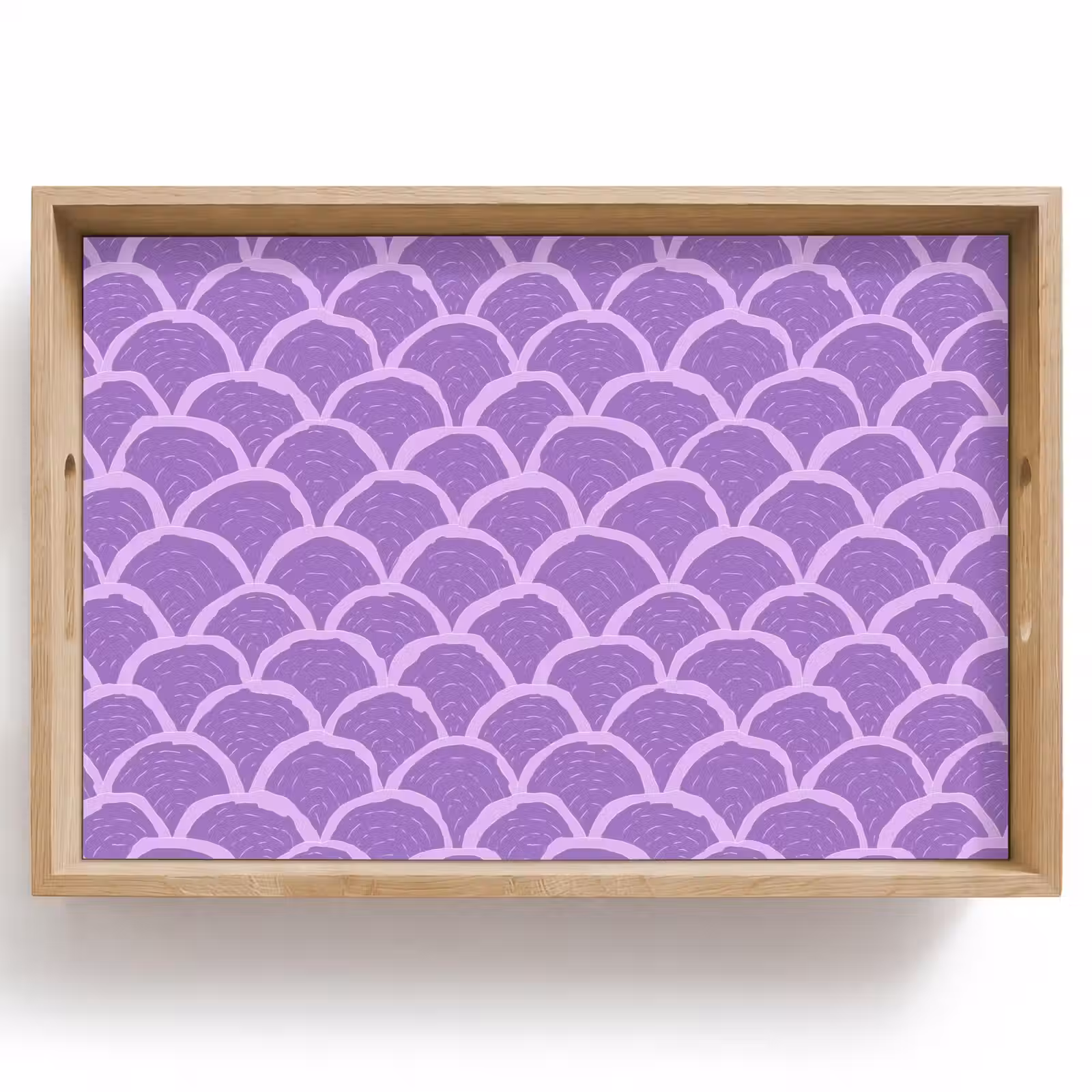 Tablett - Lila – Schuppen – Muscheln – Handgezeichnet – Muster — 1