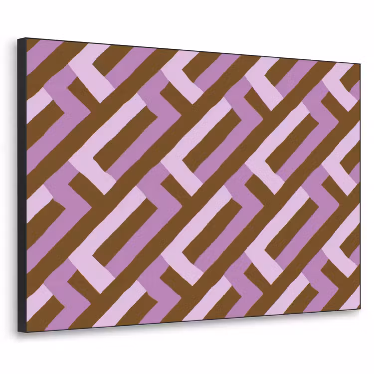 Art Frame - Braun – Rosa – Geometrisch – Mäander – Muster — 1