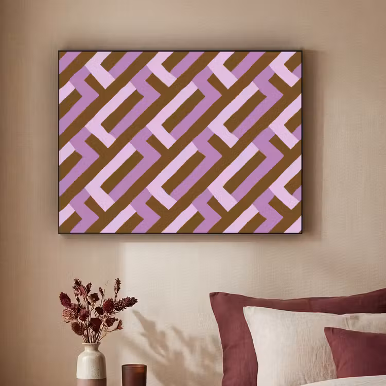Art Frame - Braun – Rosa – Geometrisch – Mäander – Muster — 2