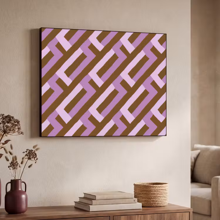 Art Frame - Braun – Rosa – Geometrisch – Mäander – Muster — 3