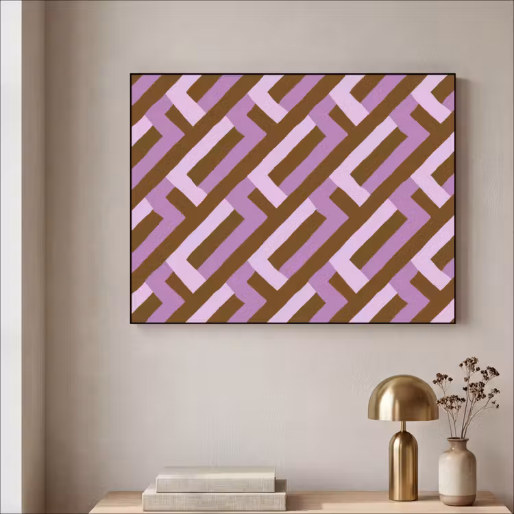 Art Frame - Braun – Rosa – Geometrisch – Mäander – Muster — 4