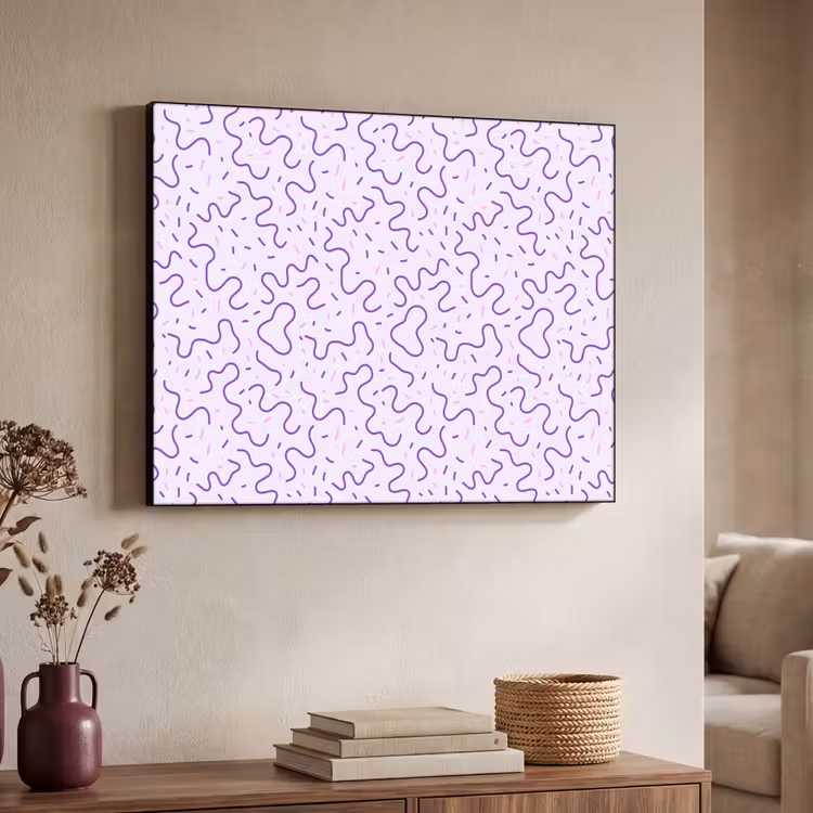 Art Frame - Lila – Abstrakt – Memphis – Retro – Sprenkel – Muster — 3
