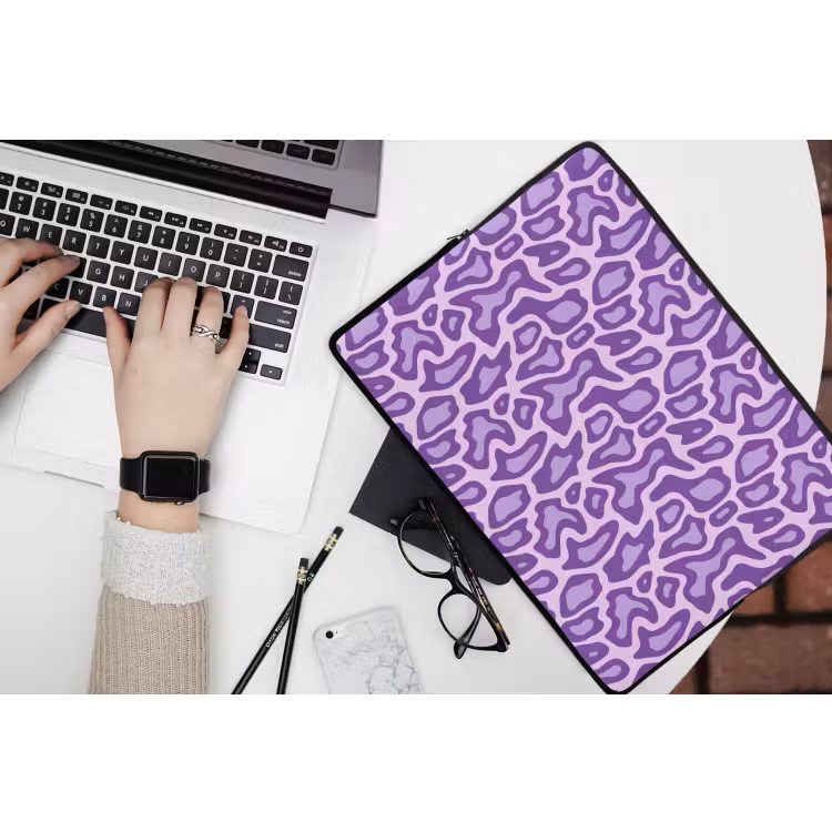 Laptop hülle - Lila – Abstrakt – Leopard – Flecken – Groovy – Muster — 3