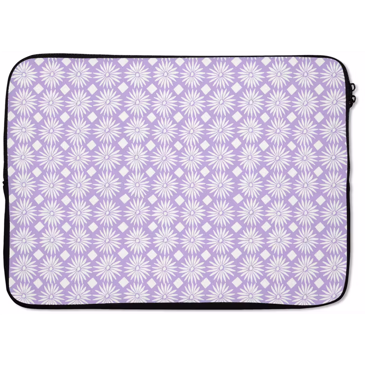 Laptop hülle - Lila – Botanisch – Blumen – Gänseblümchen – Muster — 1