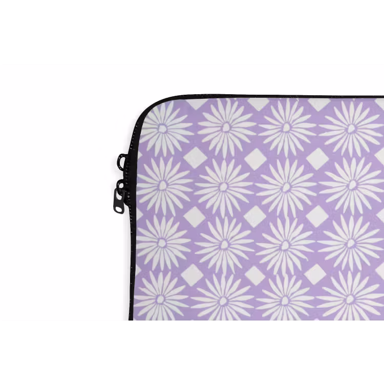 Laptop hülle - Lila – Botanisch – Blumen – Gänseblümchen – Muster — 5