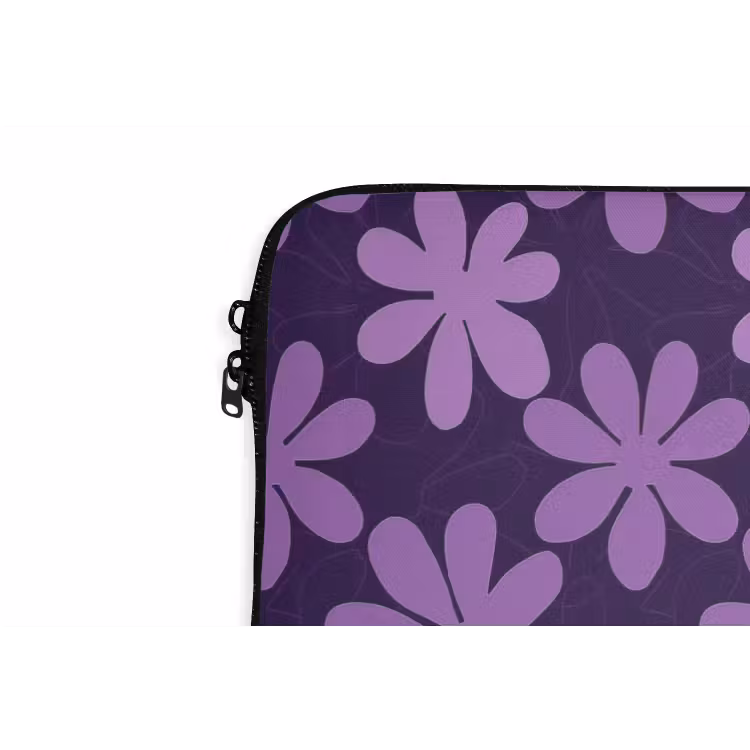 Laptop hülle - Lila – Botanisch – Blumen – Retro – Muster — 5