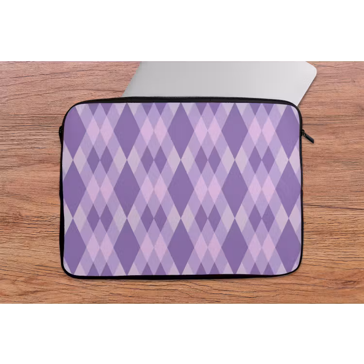 Laptop hülle - Lila – Geometrisch – Rauten – Argyle – Muster — 2