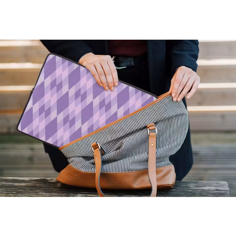 Laptop hülle - Lila – Geometrisch – Rauten – Argyle – Muster — 4