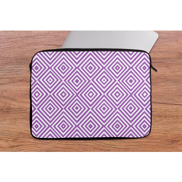 Laptop hülle - Lila – Geometrisch – Rauten – Konzentrisch – Muster — 2