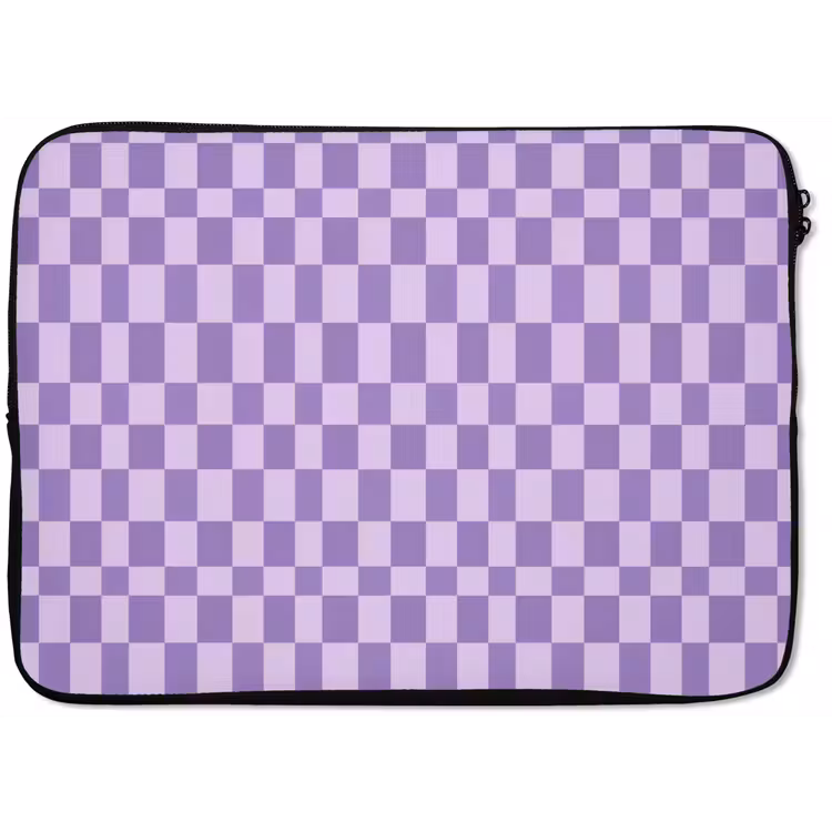 Laptop hülle - Lila – Geometrisch – Schachbrettmuster – Blöcke – Muster — 1