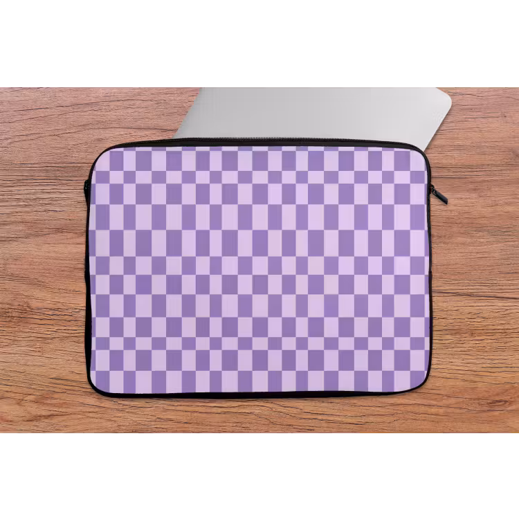 Laptop hülle - Lila – Geometrisch – Schachbrettmuster – Blöcke – Muster — 2
