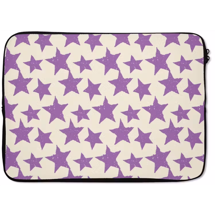 Laptop hülle - Lila – Geometrisch – Sterne – Stempel – Muster — 1