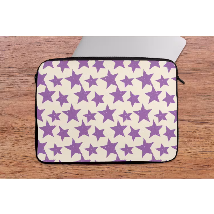 Laptop hülle - Lila – Geometrisch – Sterne – Stempel – Muster — 2