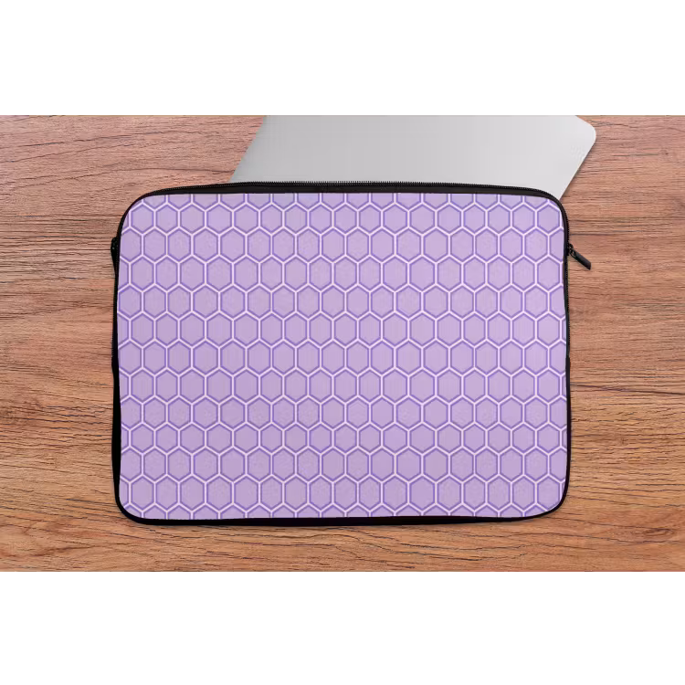 Laptop hülle - Lila – Geometrisch – Wabenmuster – Bienenwabe – Muster — 2