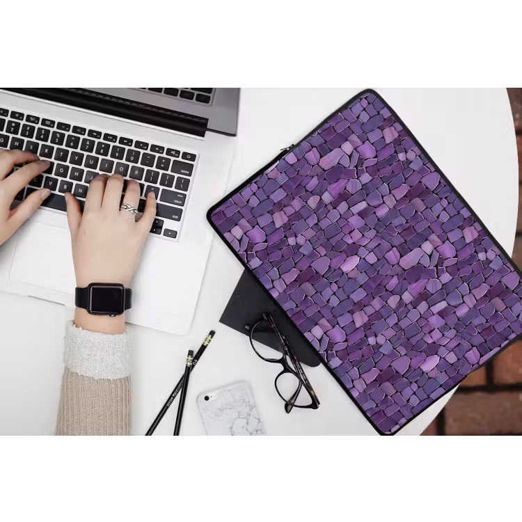 Laptop hülle - Lila – Mosaik – Scherben – Stein – Muster — 3