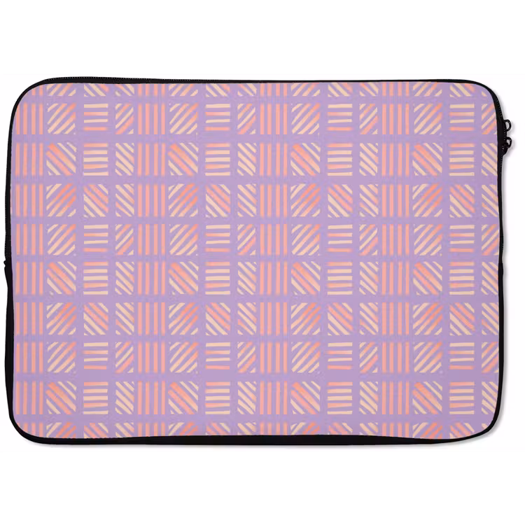 Laptop hülle - Lila – Rosa – Geometrisch – Streifen – Blöcke – Muster — 1