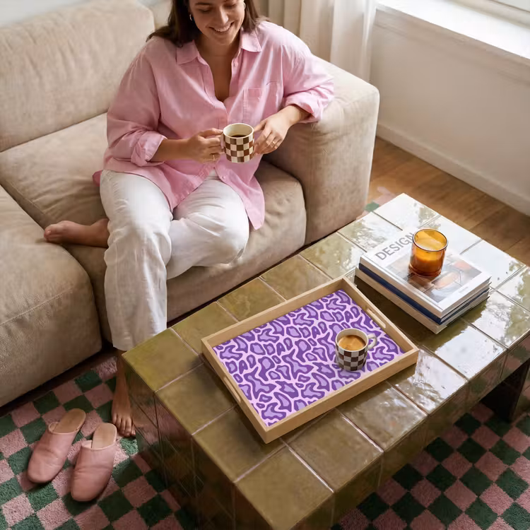 Tablett - Lila – Abstrakt – Leopard – Flecken – Groovy – Muster — 6