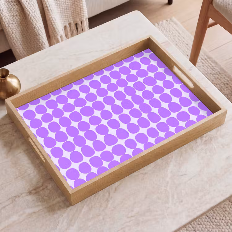 Tablett - Lila – Geometrisch – Punkte – Polka Dot – Muster — 2