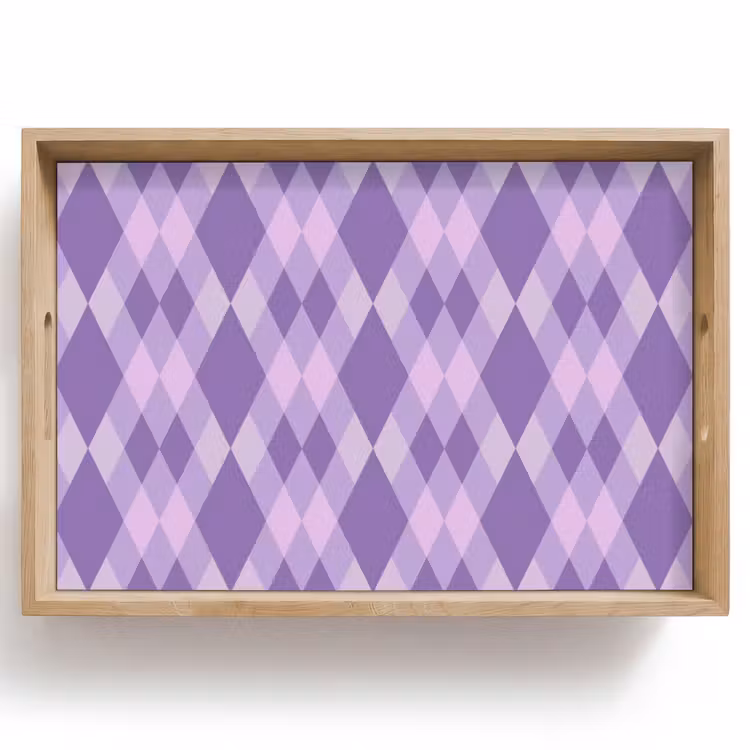 Tablett - Lila – Geometrisch – Rauten – Argyle – Muster — 1