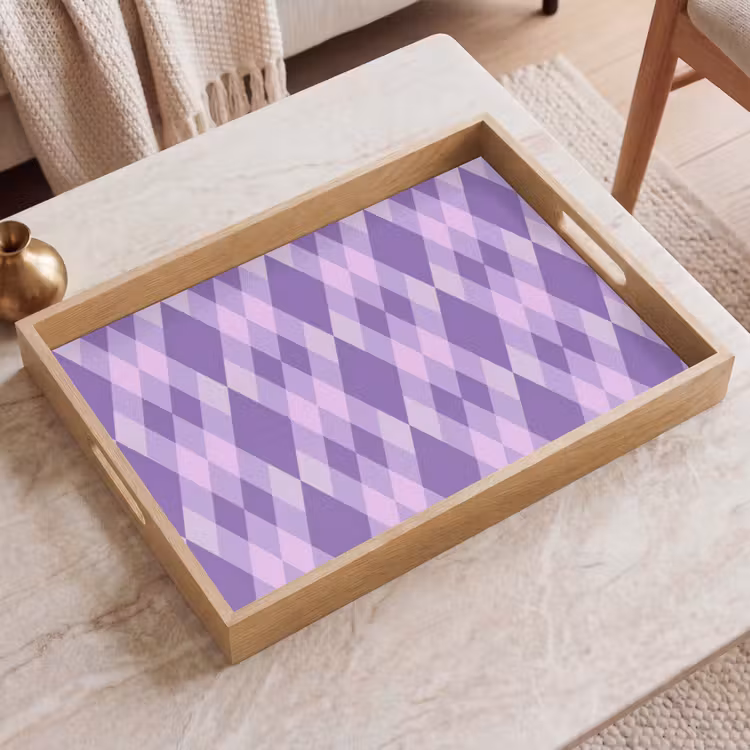 Tablett - Lila – Geometrisch – Rauten – Argyle – Muster — 2