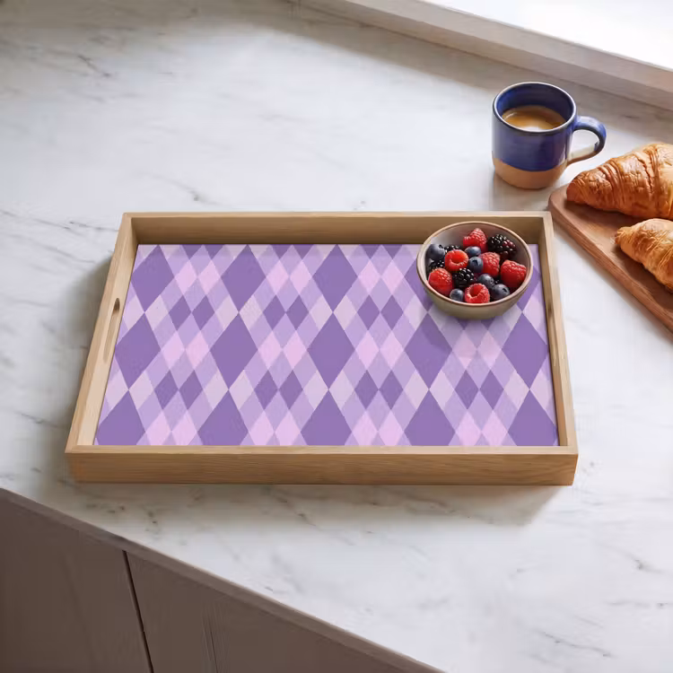 Tablett - Lila – Geometrisch – Rauten – Argyle – Muster — 4