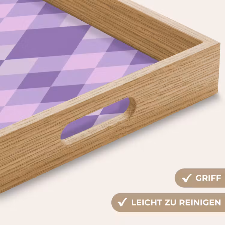 Tablett - Lila – Geometrisch – Rauten – Argyle – Muster — 5