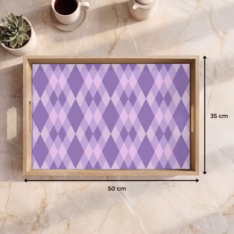 Tablett - Lila – Geometrisch – Rauten – Argyle – Muster — 9