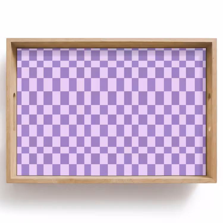 Tablett - Lila – Geometrisch – Schachbrettmuster – Blöcke – Muster — 1