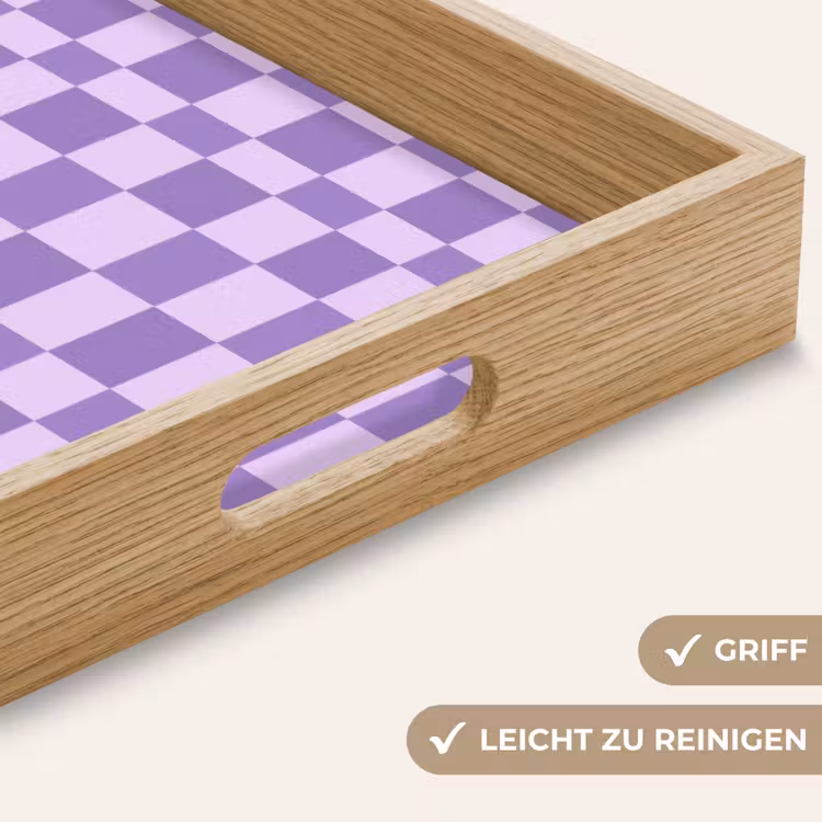 Tablett - Lila – Geometrisch – Schachbrettmuster – Blöcke – Muster — 5