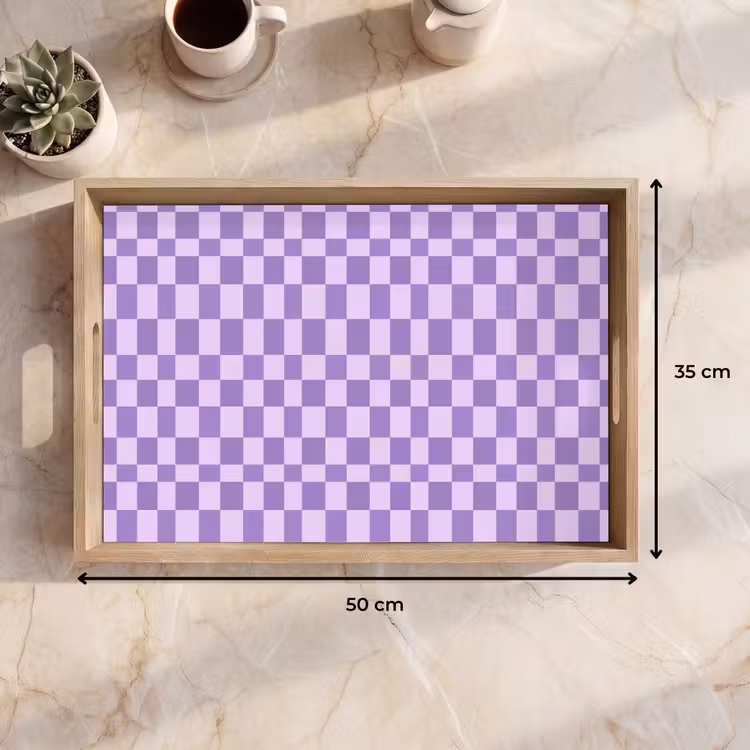 Tablett - Lila – Geometrisch – Schachbrettmuster – Blöcke – Muster — 9