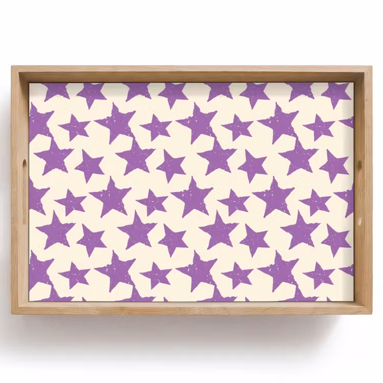 Tablett - Lila – Geometrisch – Sterne – Stempel – Muster — 1