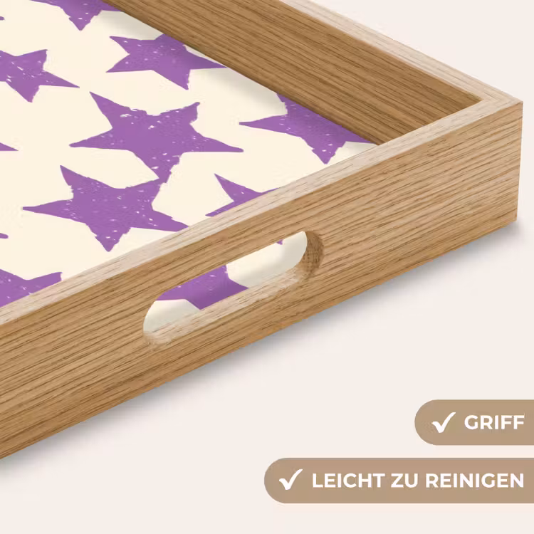 Tablett - Lila – Geometrisch – Sterne – Stempel – Muster — 5