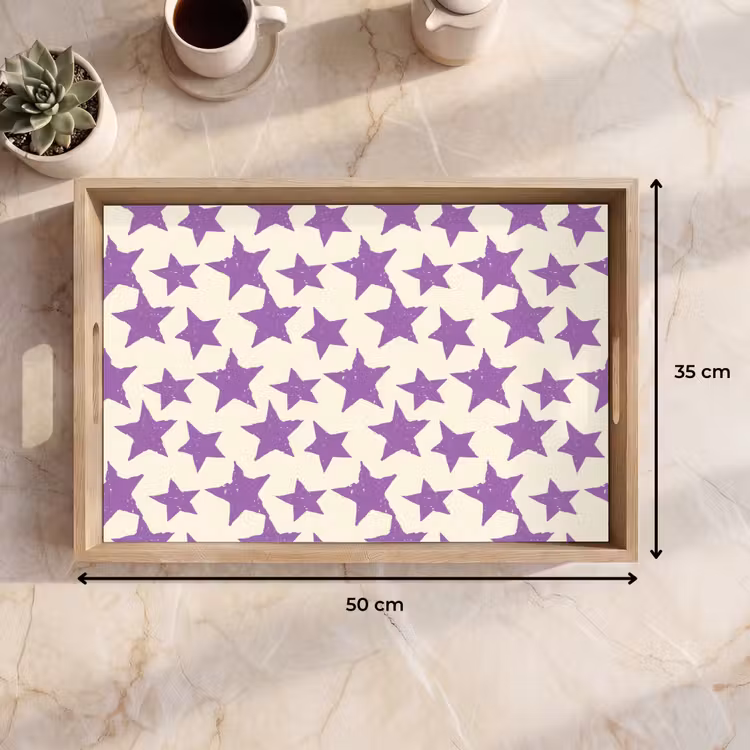 Tablett - Lila – Geometrisch – Sterne – Stempel – Muster — 9