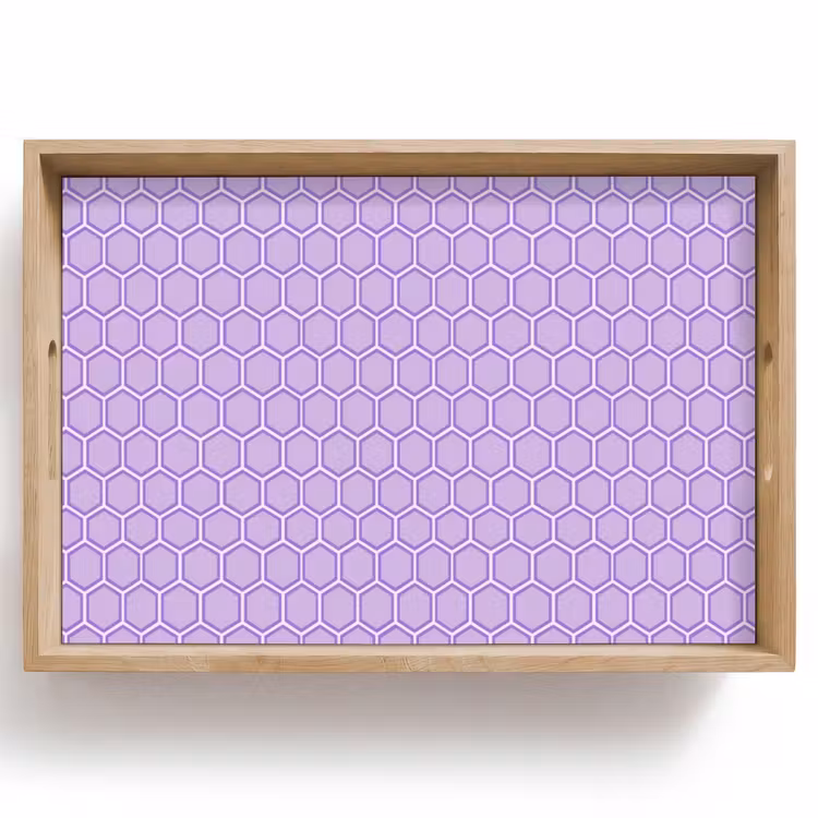 Tablett - Lila – Geometrisch – Wabenmuster – Bienenwabe – Muster — 1
