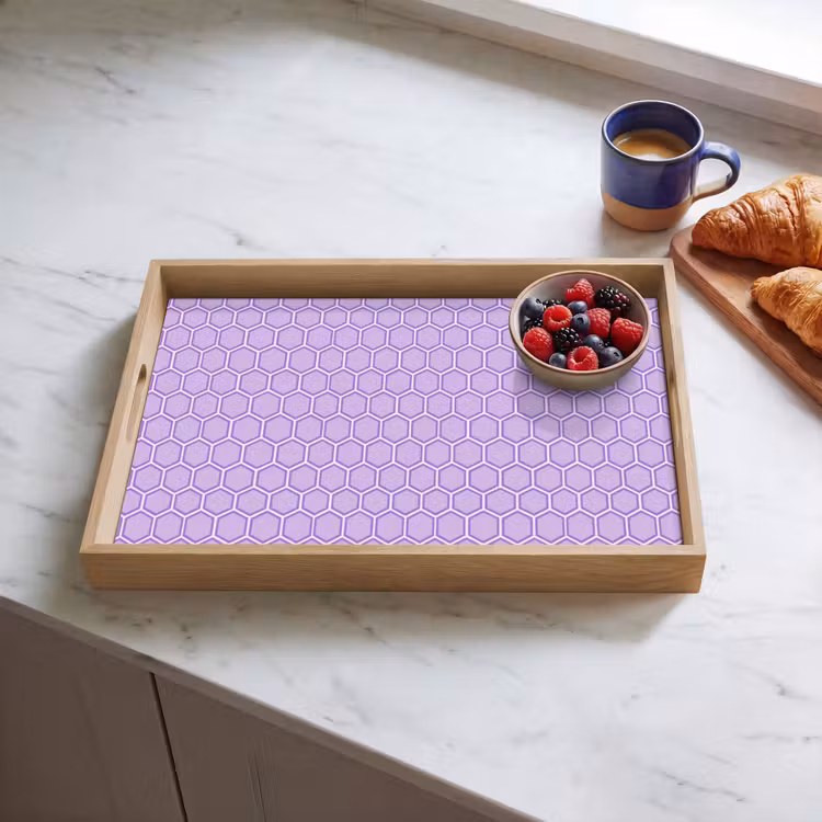 Tablett - Lila – Geometrisch – Wabenmuster – Bienenwabe – Muster — 4