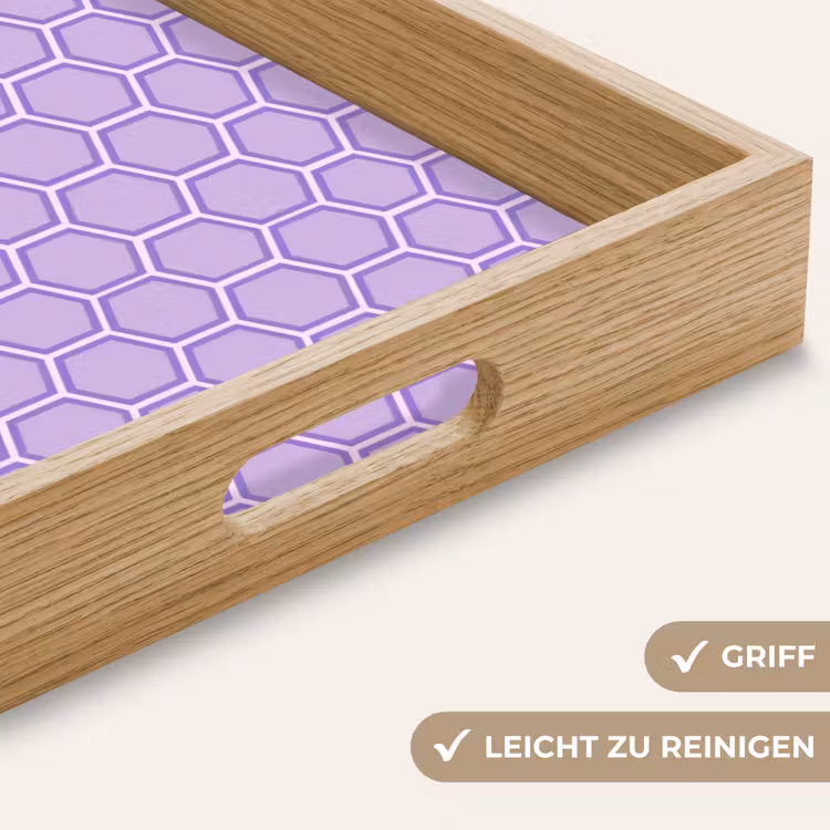 Tablett - Lila – Geometrisch – Wabenmuster – Bienenwabe – Muster — 5