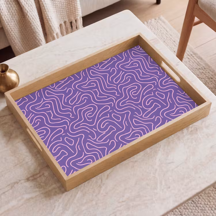Tablett - Lila – Rosa – Abstrakt – Linien – Labyrinth – Muster — 2