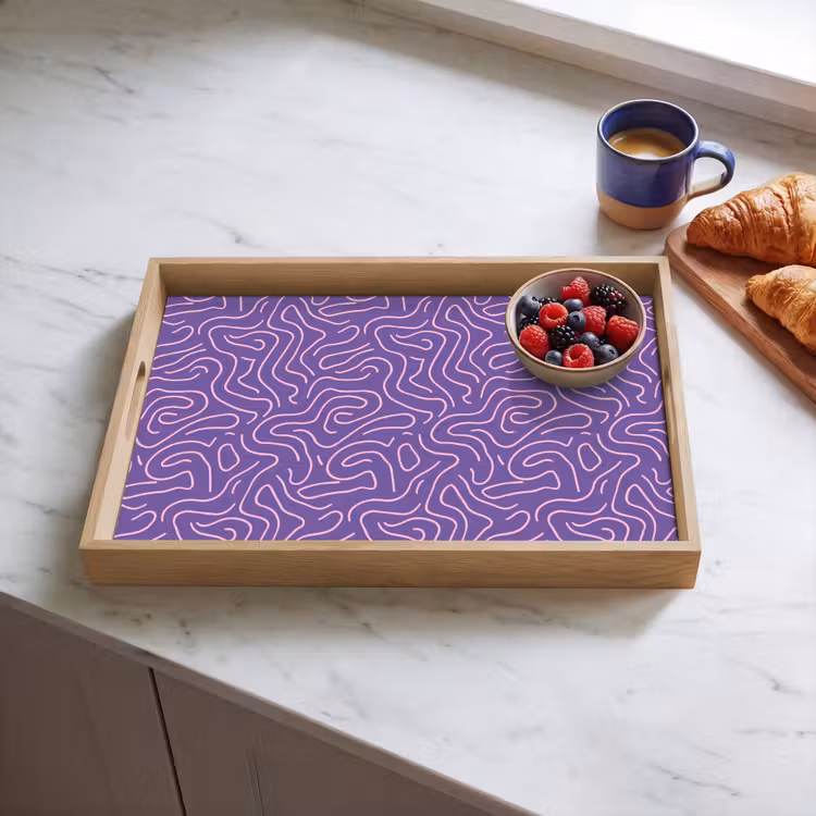 Tablett - Lila – Rosa – Abstrakt – Linien – Labyrinth – Muster — 4