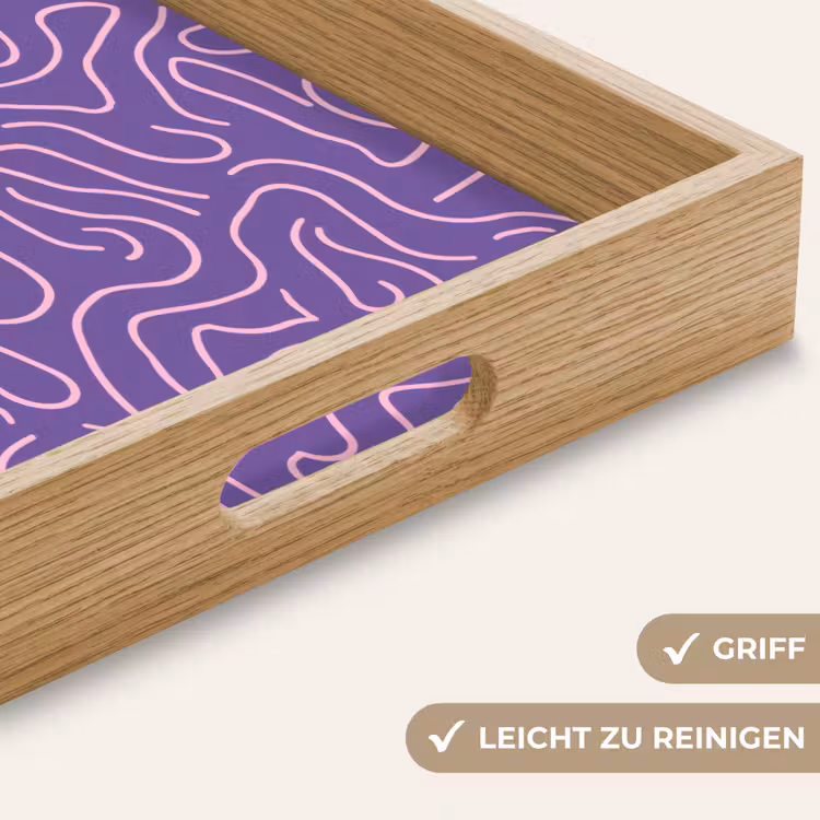 Tablett - Lila – Rosa – Abstrakt – Linien – Labyrinth – Muster — 5