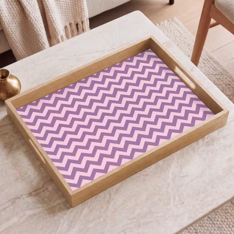 Tablett - Lila – Rosa – Geometrisch – Chevron – Zickzack – Muster — 2