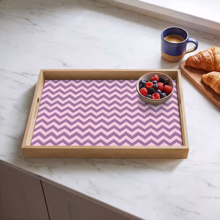Tablett - Lila – Rosa – Geometrisch – Chevron – Zickzack – Muster — 4