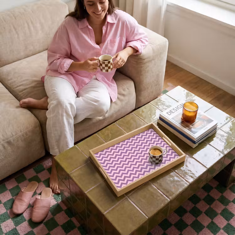 Tablett - Lila – Rosa – Geometrisch – Chevron – Zickzack – Muster — 6
