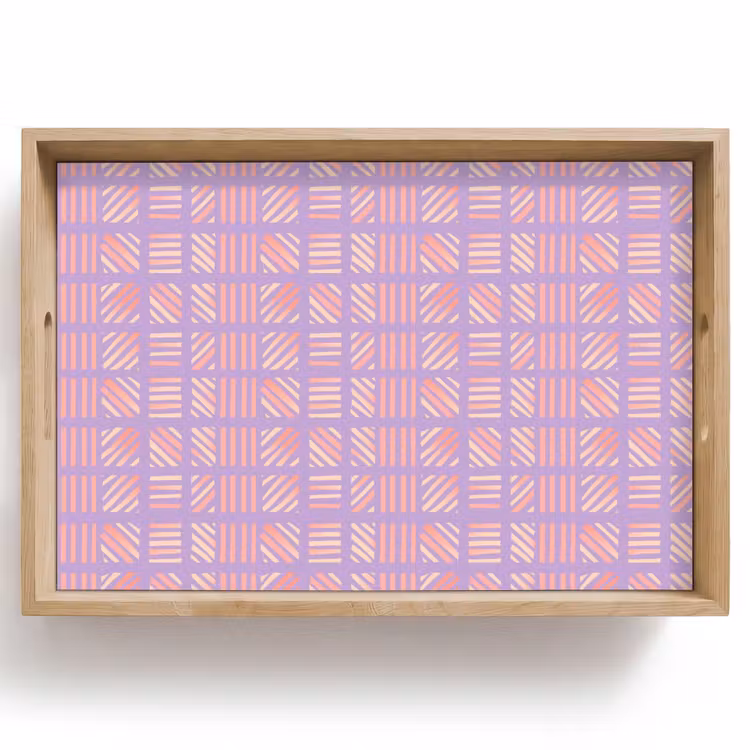 Tablett - Lila – Rosa – Geometrisch – Streifen – Blöcke – Muster — 1