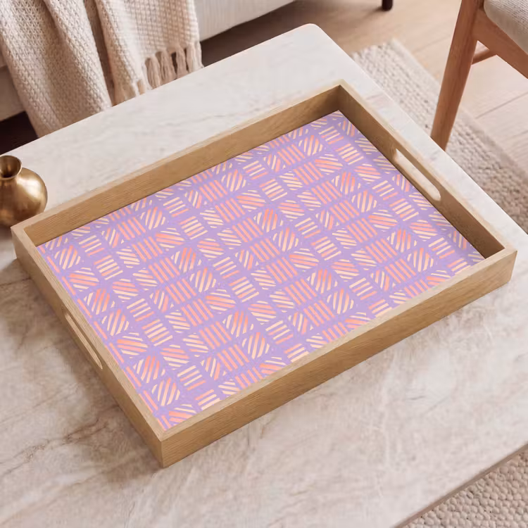 Tablett - Lila – Rosa – Geometrisch – Streifen – Blöcke – Muster — 2