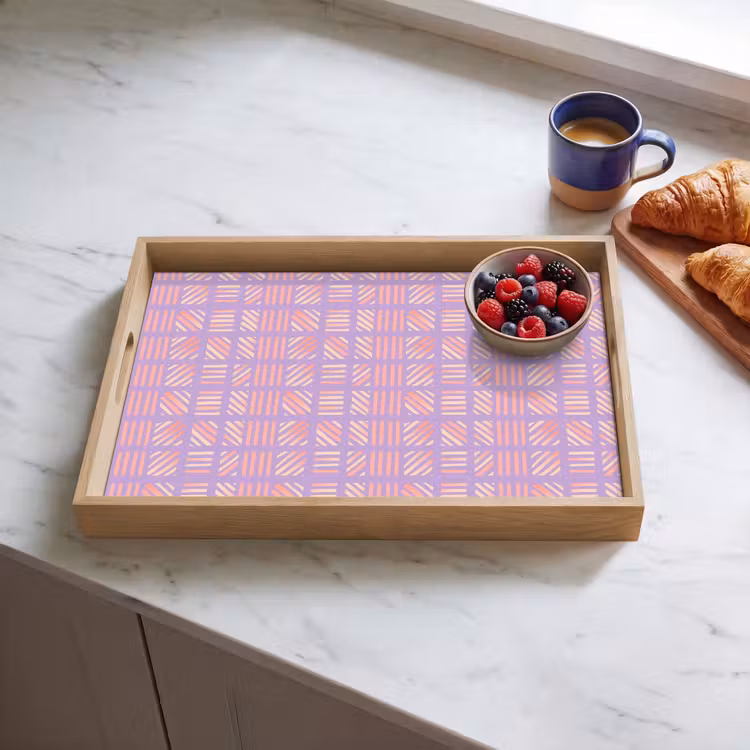 Tablett - Lila – Rosa – Geometrisch – Streifen – Blöcke – Muster — 4