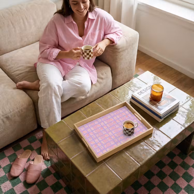 Tablett - Lila – Rosa – Geometrisch – Streifen – Blöcke – Muster — 6